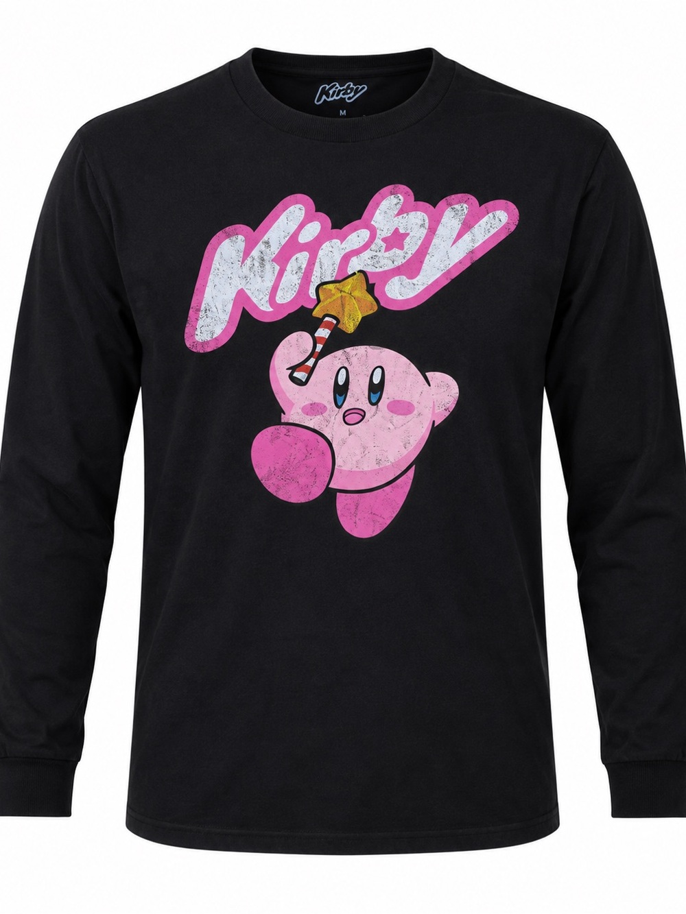 Black Long-Sleeve Graphic Tee - Pink Character Print